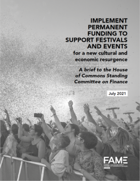 Implement permanent funding to support festivals and events