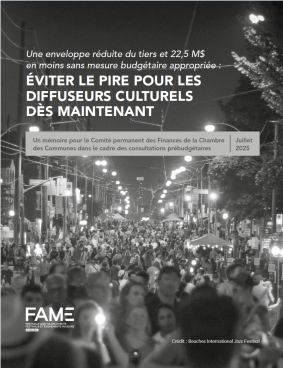 Éviter le pire pour les diffuseurs culturels dès maintenant